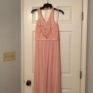 David’s Bridal Peach Bellini bridesmaids halter